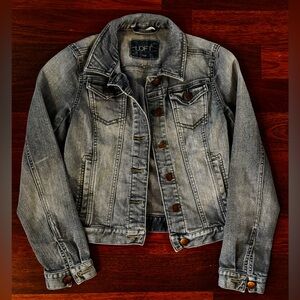 LOFT Blue Denim Jacket with Button Accents
